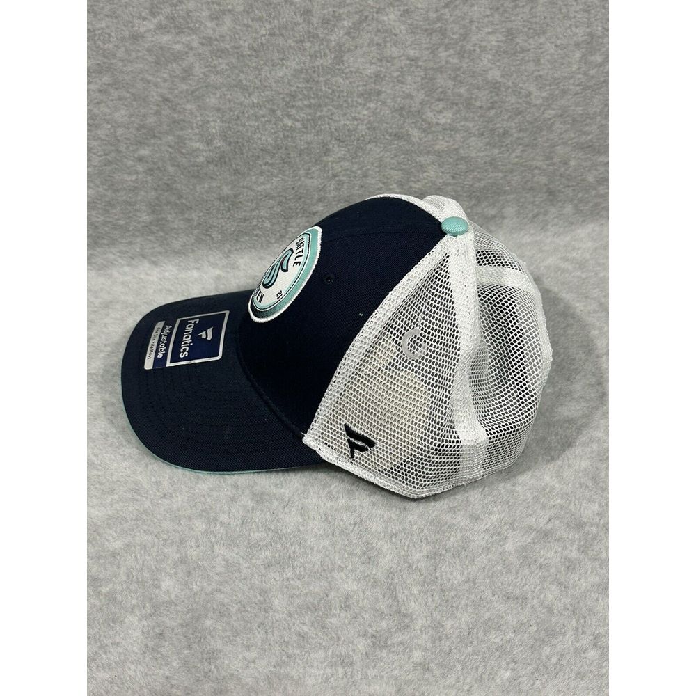 Seattle Kraken Hat Cap Snapback Fanatics Blue NHL Hockey One Size Pro Mesh - Picture 2 of 7